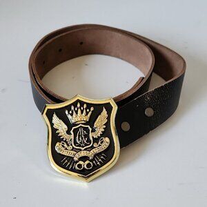 CHRISTIAN AUDIGIER | Brown Leather Belt Signature Buckle OS